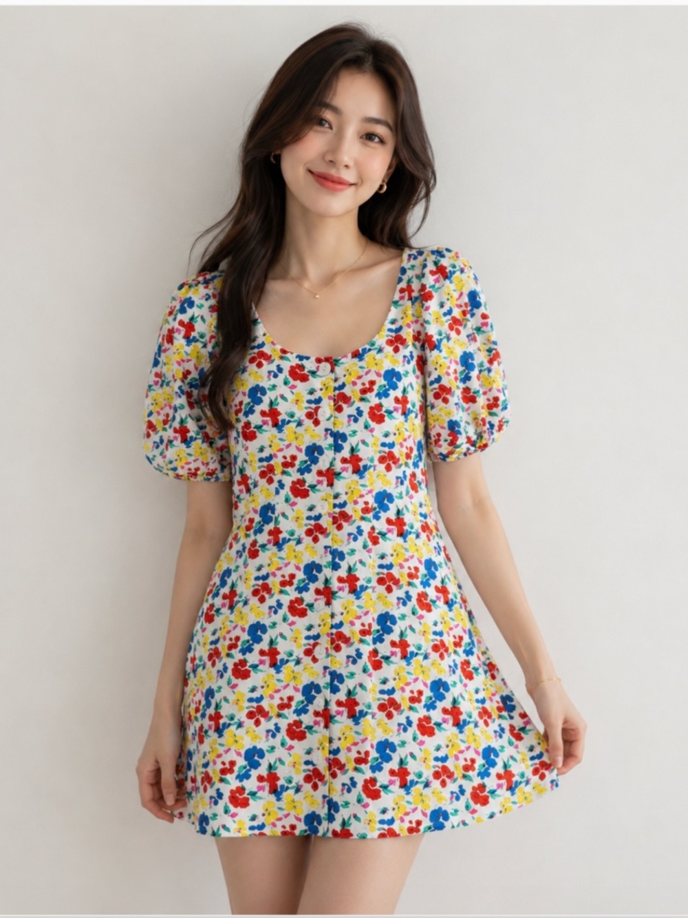 Rixo Target Floral Womens Mini Dress 14 Casual Linen Dainty Funky Summer Kidcore